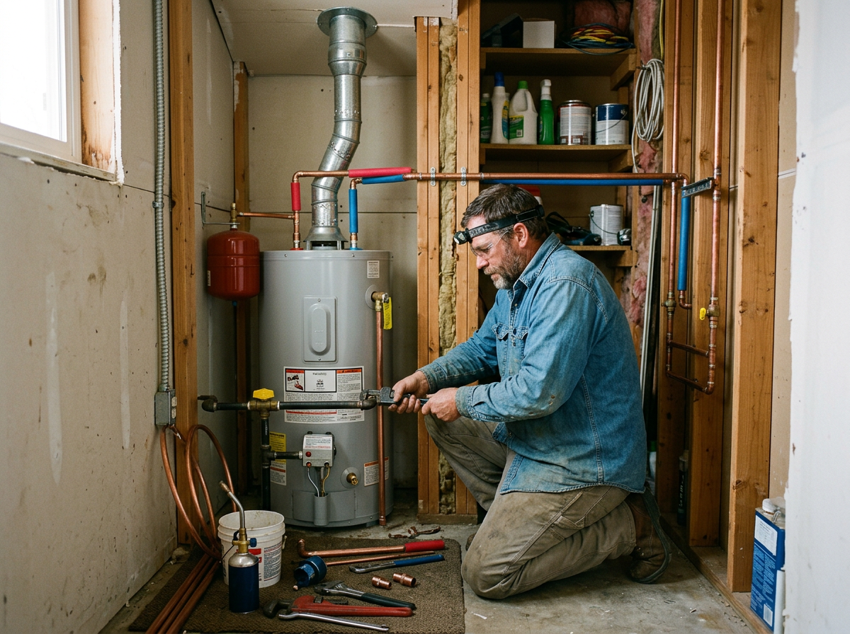 plumbing contractor work by Front Range Water Heater Pros in Denver, CO